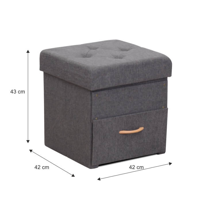 Taburet SULOT — šedá, více velikostí TYP 1 - 42×42×43 cm (obrázek 7)