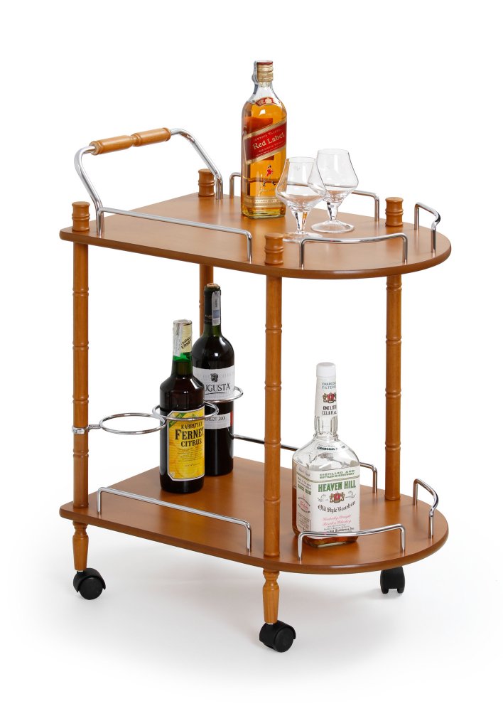 Servírovací stolek na kolečkách BAR4 – MDF, buk