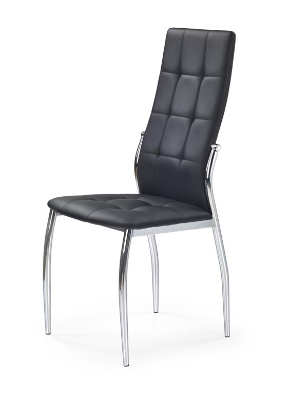 Jídelní židle LECH – ocel, ekokůže, černá