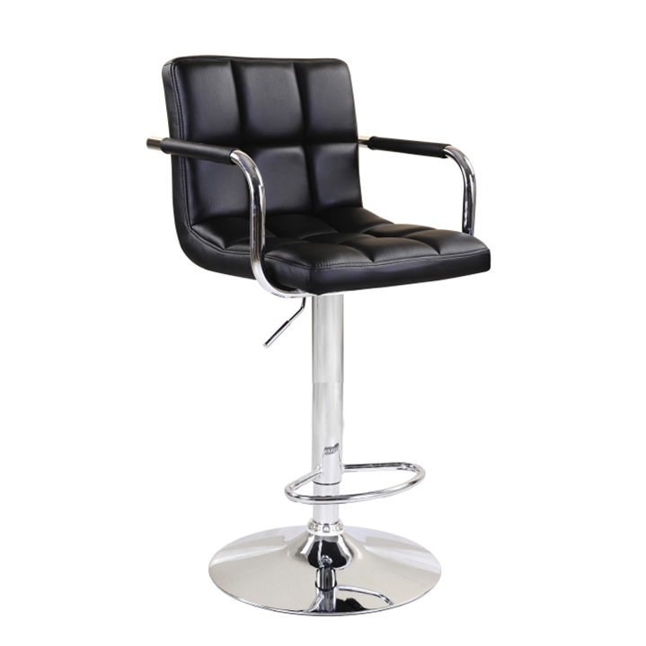 Barová židle LEORA 2 NEW — ekokůže/chrom, více barev Černá