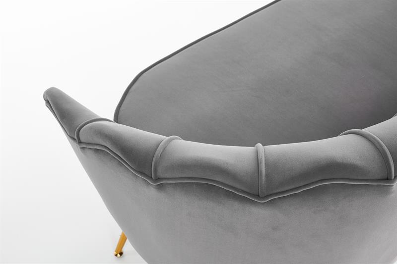 Designová pohovka AMORINITO — kov, šedá látka, nosnost 200 kg Halmar (obrázek 7)