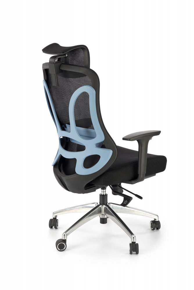 Kancelářská ergonomická židle GILBERTO — kov, látka, síť, černá Halmar (obrázek 7)