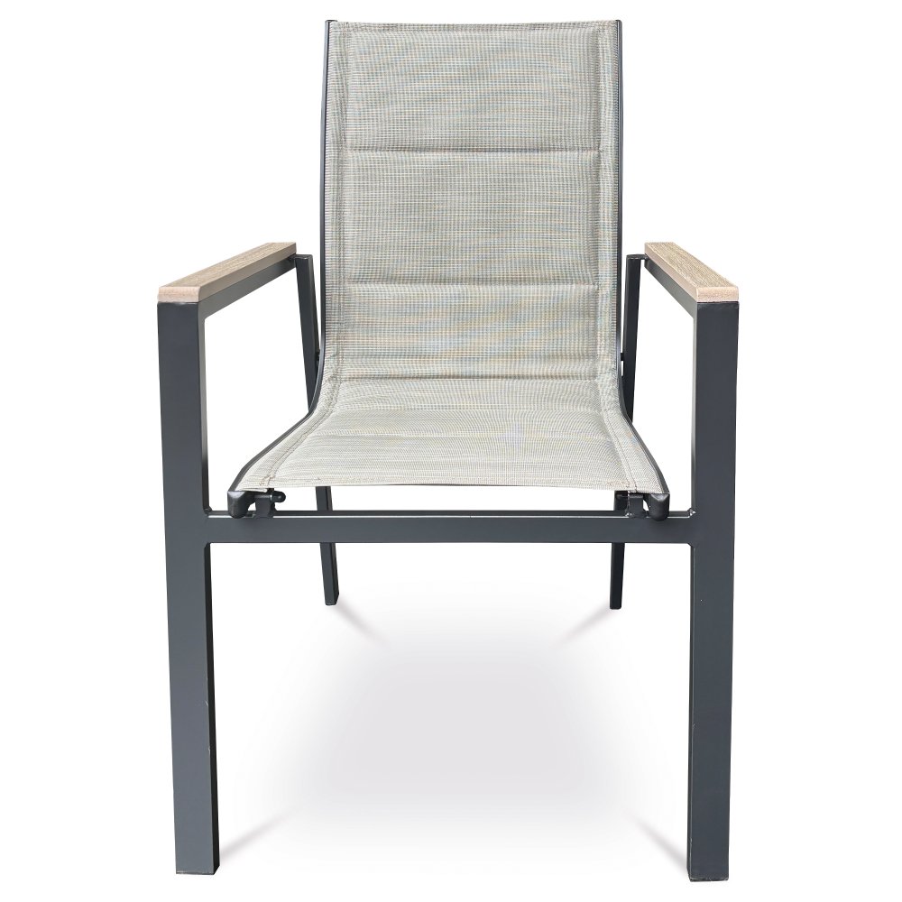 Zahradní židle ZEDRA – hliník, síťovina, více barev Šedá