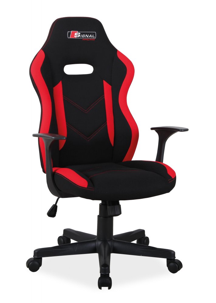 Herní židle SIGNAL – látka, černá/červená