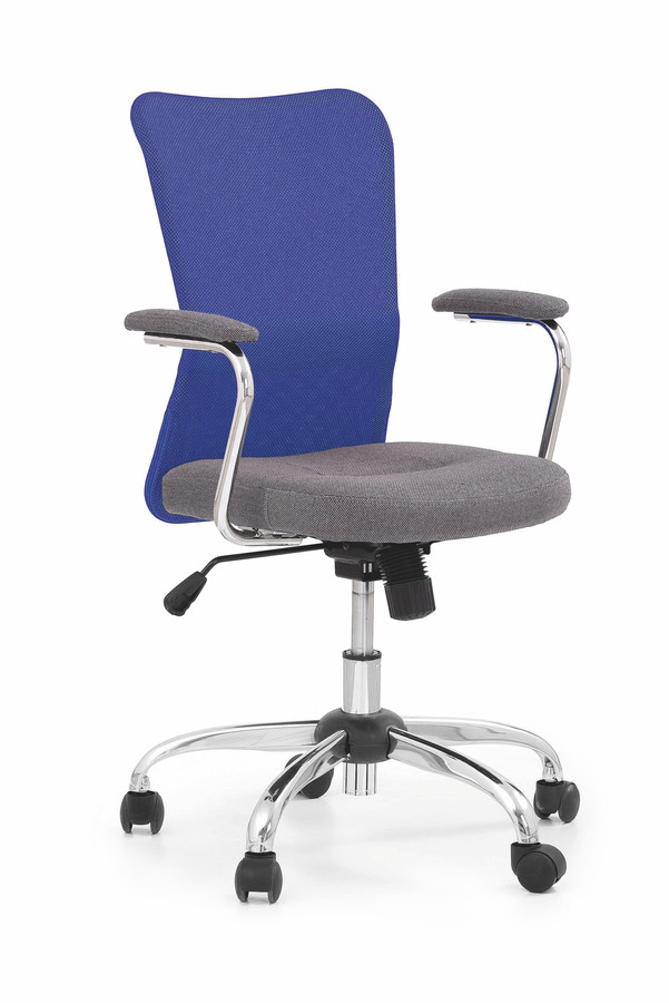 Dětská židle na kolečkách ANDY — látka, více barev Modrá
