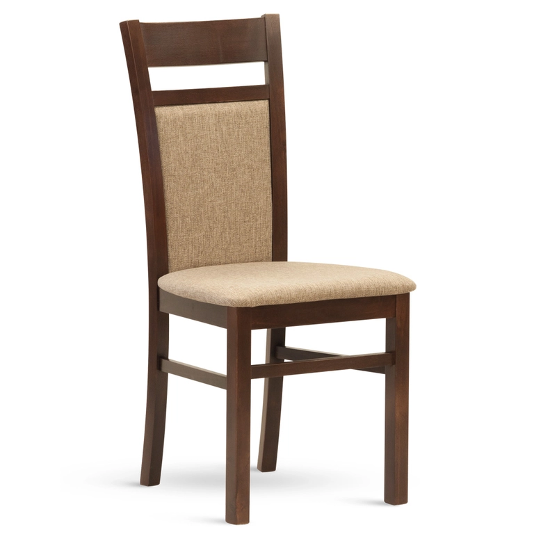 Jídelní židle VITO – masiv buk, látka, tmavě hnědá / béžová