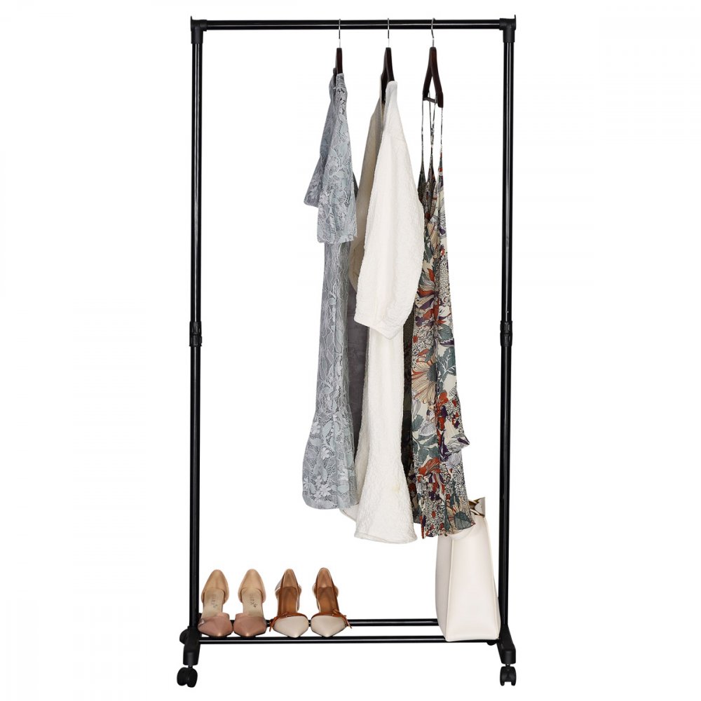 Stojanový vešiak VISTY — kov / plast, čierna