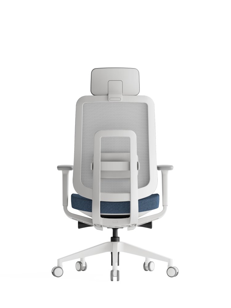 Kancelářská ergonomická židle K42 WHITE SP – síť/ čalouněná, modrá (obrázek 3)