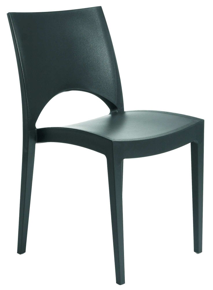 Plastová jídelní židle Stima PARIS – bez područek, stohovatelná Antracite