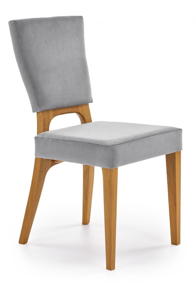 Jídelní židle WENANTY – masiv dub, látka šedá