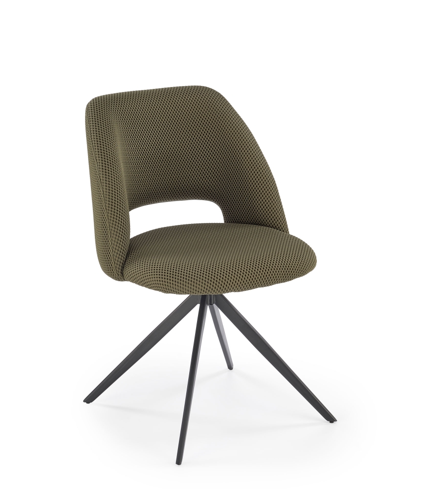 Designová otočná stolička LARTON — kov, tkanina, viac farieb Zelená