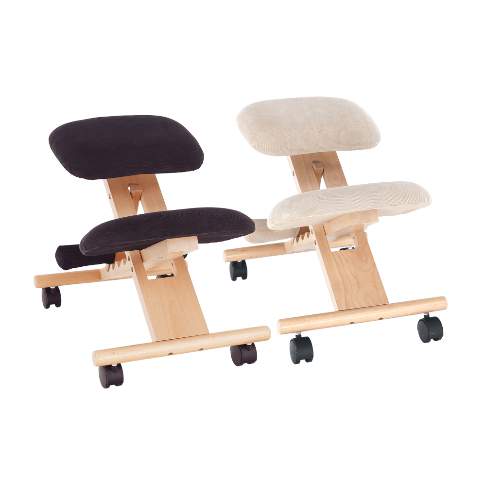 Ergonomická klekačka GROCO – krémová látka, dřevo buk, Kondela (obrázek 24)