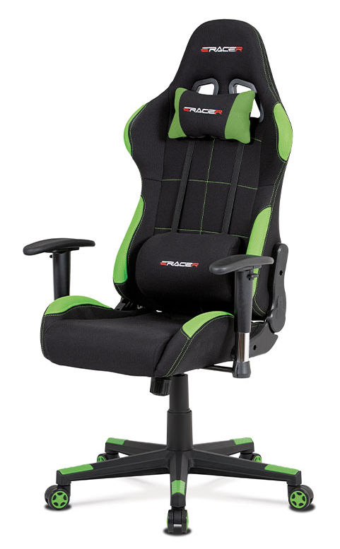 Herní židle na kolečkách ERACER F02 – černá/zelená