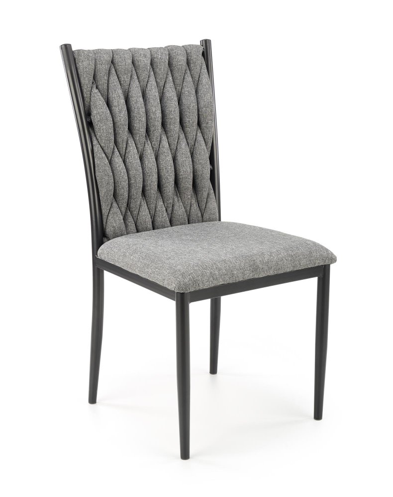 Jídelní čalouněná židle KING – kov, látka, šedá