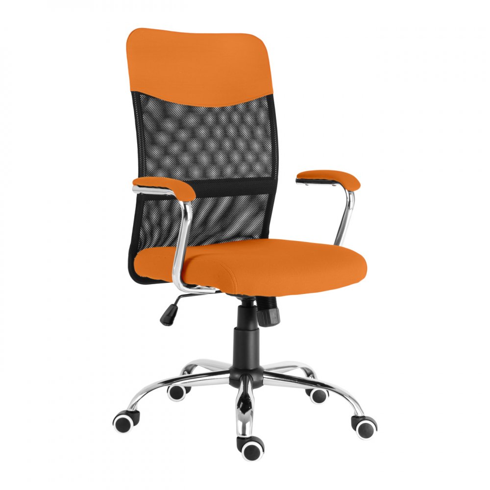 Dětská židle LUNA – látka, černo-oranžová