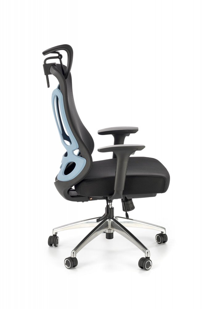 Kancelářská ergonomická židle GILBERTO — kov, látka, síť, černá Halmar (obrázek 6)