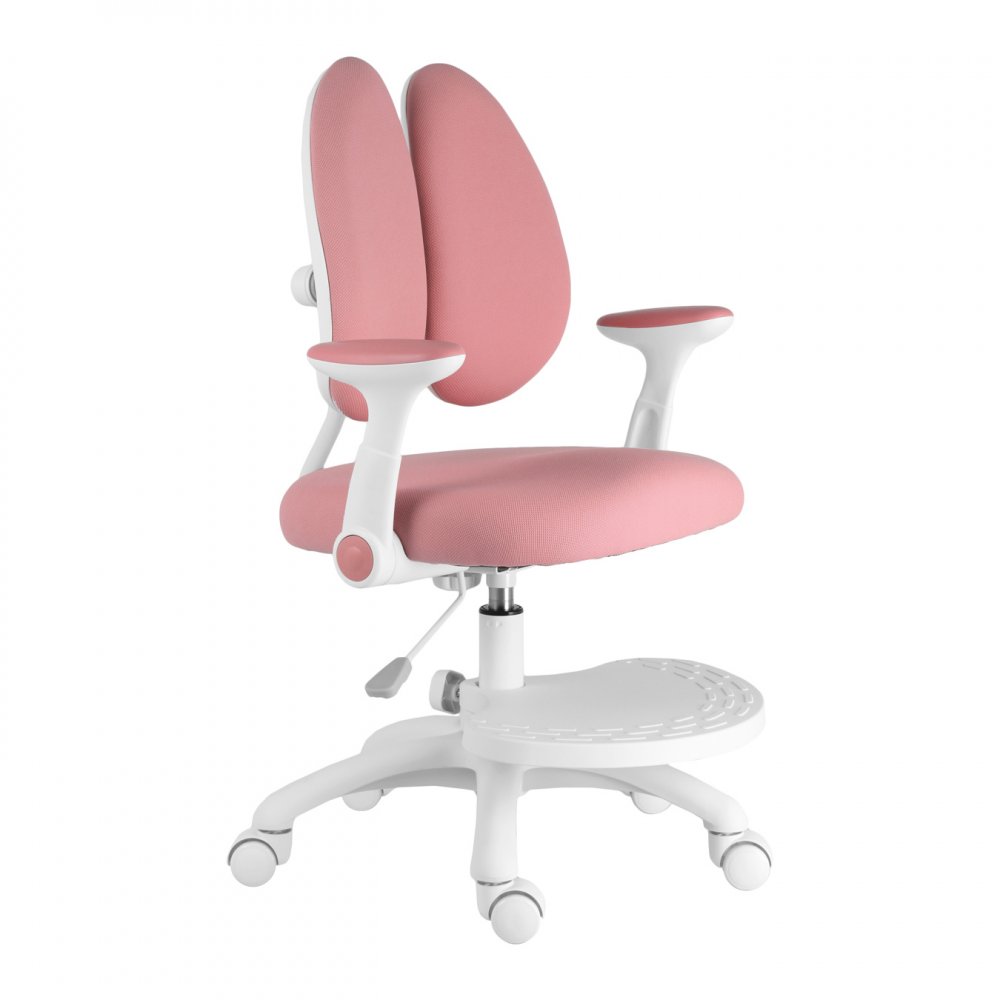 Dětská rostoucí židle SPLIT — látka, bílá / růžová
