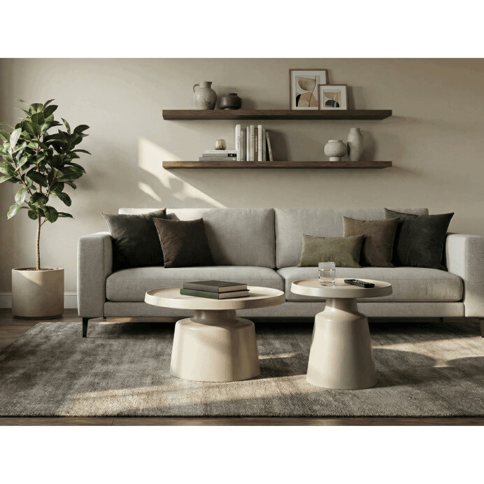 Elegantný béžový kovový konferenčný stolík ARID – Autronic