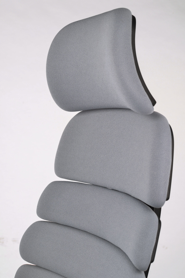 Kancelářská ergonomická židle SPINE s podhlavníkem — látka, nosnost 130 kg, více barev Šedá (obrázek 17)