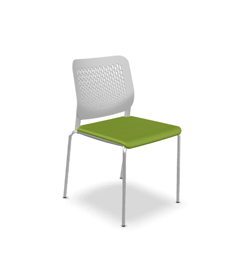 Konferenční židle TIME 171-N4 – šedý plast, čalouněný sedák, více barev, LD Seating CSE16 - zelená