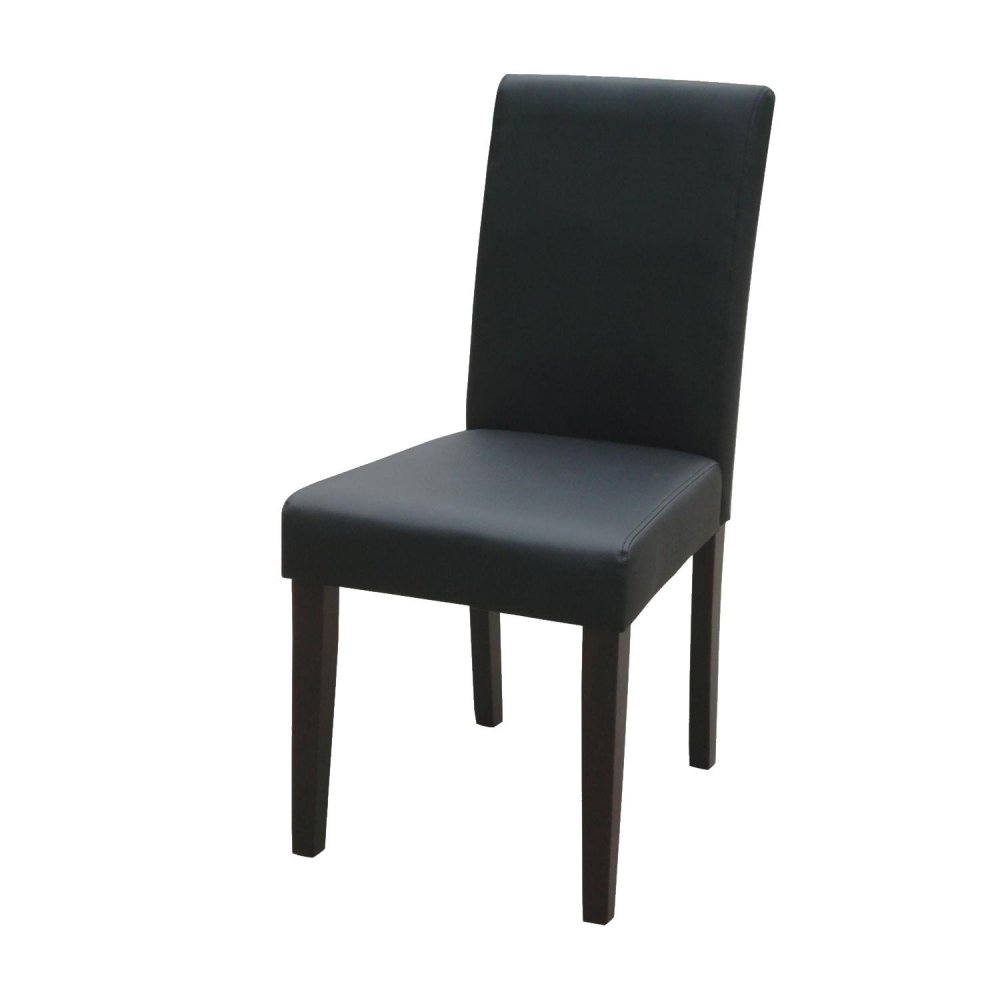 Jídelní židle KAMBI — PU kůže, masiv, černá