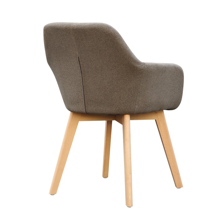 Designové křesílko CLORIN — buk, látka, více barev Hnědá (obrázek 4)