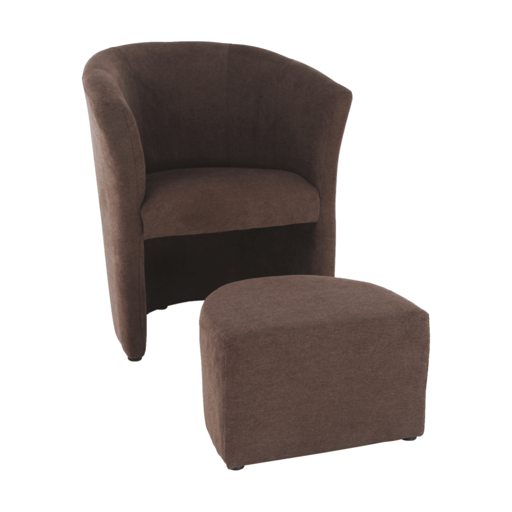 Relaxační křeslo ROSE s taburetem — látka/více barev Hopax Hnědá