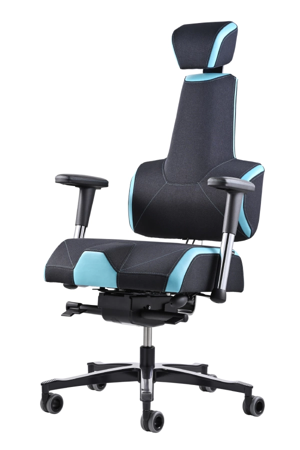 Levně Zdravotní herní židle THERAPIA E+GAMER –⁠ černo-tyrkysová