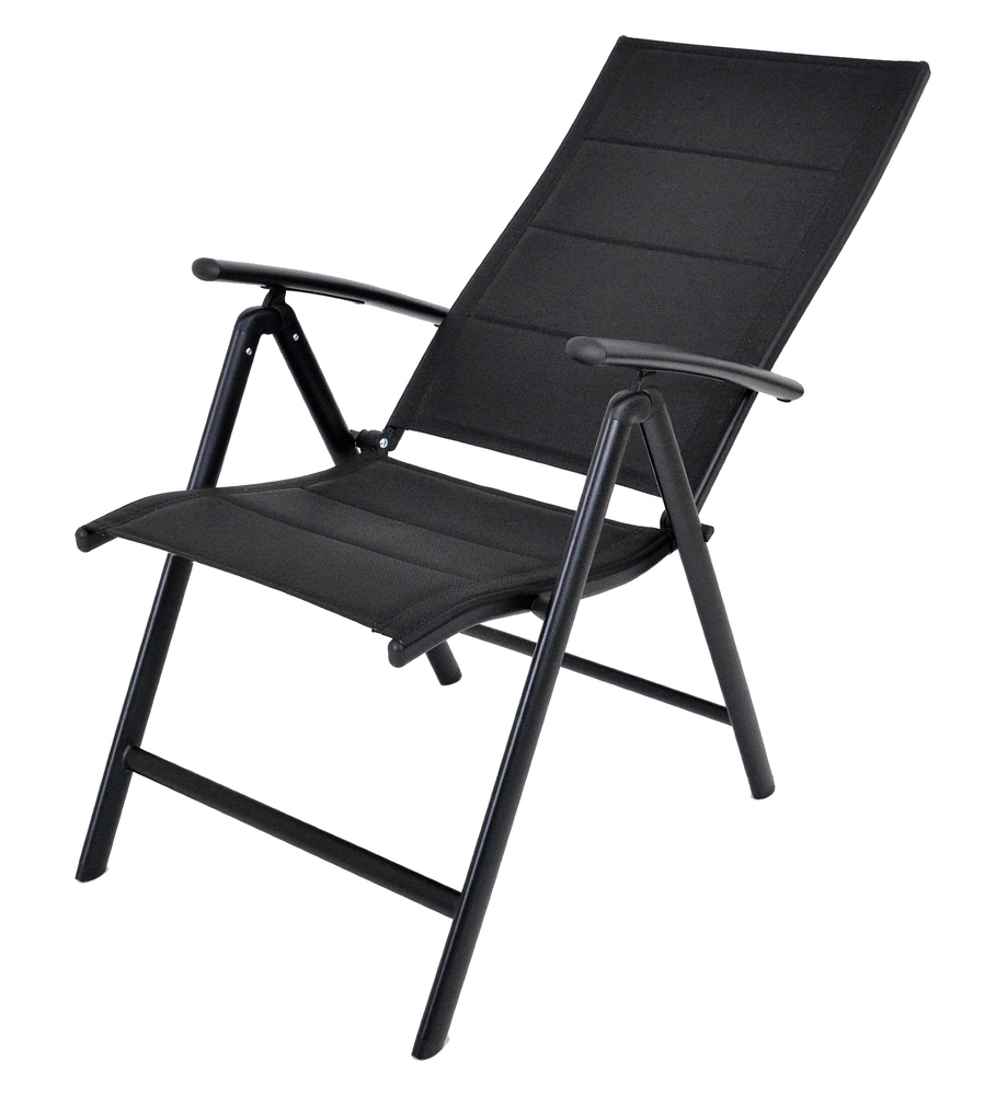 Polohovací zahradní křeslo FLUX – hliník, černá