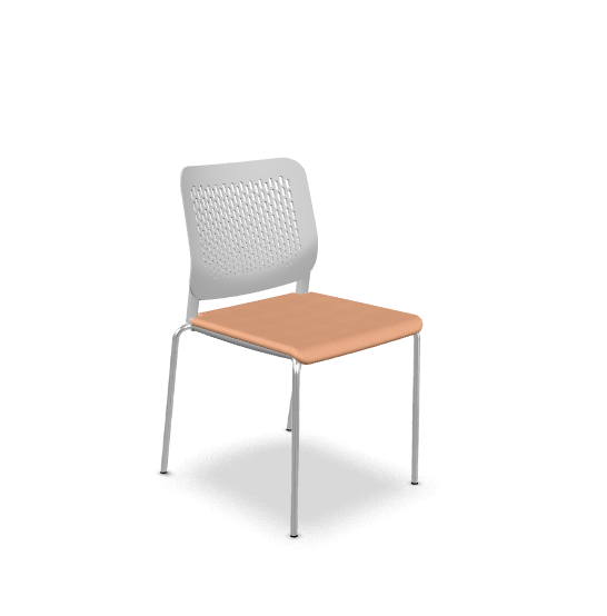 Konferenční židle TIME 171-N4 – šedý plast, čalouněný sedák, více barev, LD Seating CSE25 - sv. oranžová