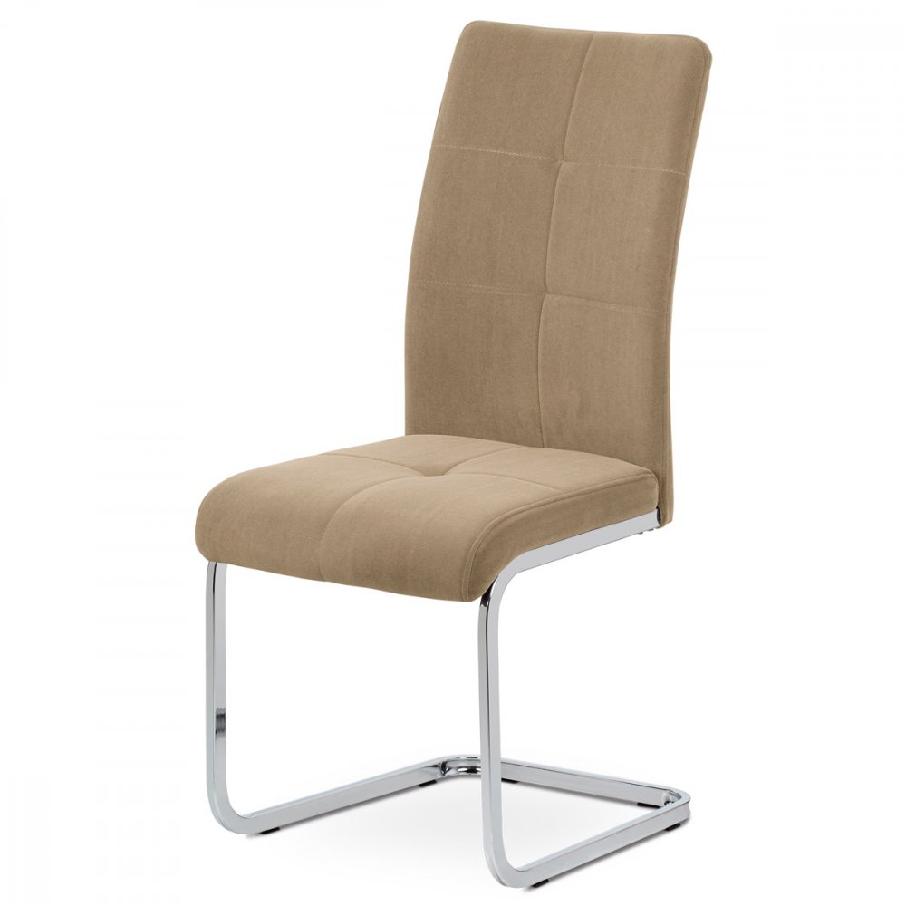 Jídelní židle SAVA II — chrom, samet, více barev Cappuccino