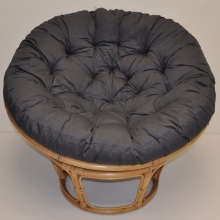 Relaxační papasan ARTEMIS — ⌀110 cm, ratan, látka, medová / více barev bílá (obrázek 9)