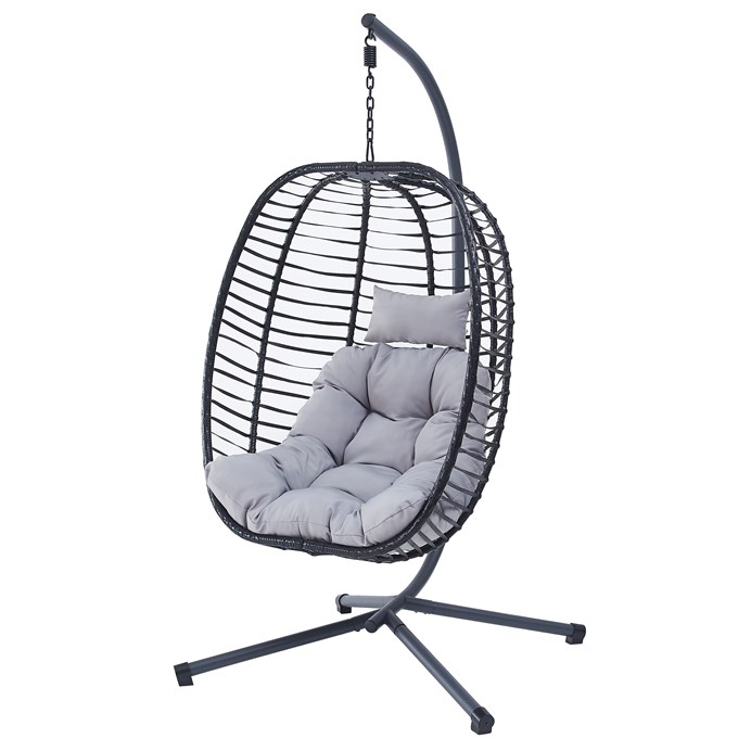Levně Závěsné křeslo SWINGTAN – kov, šedá Autronic