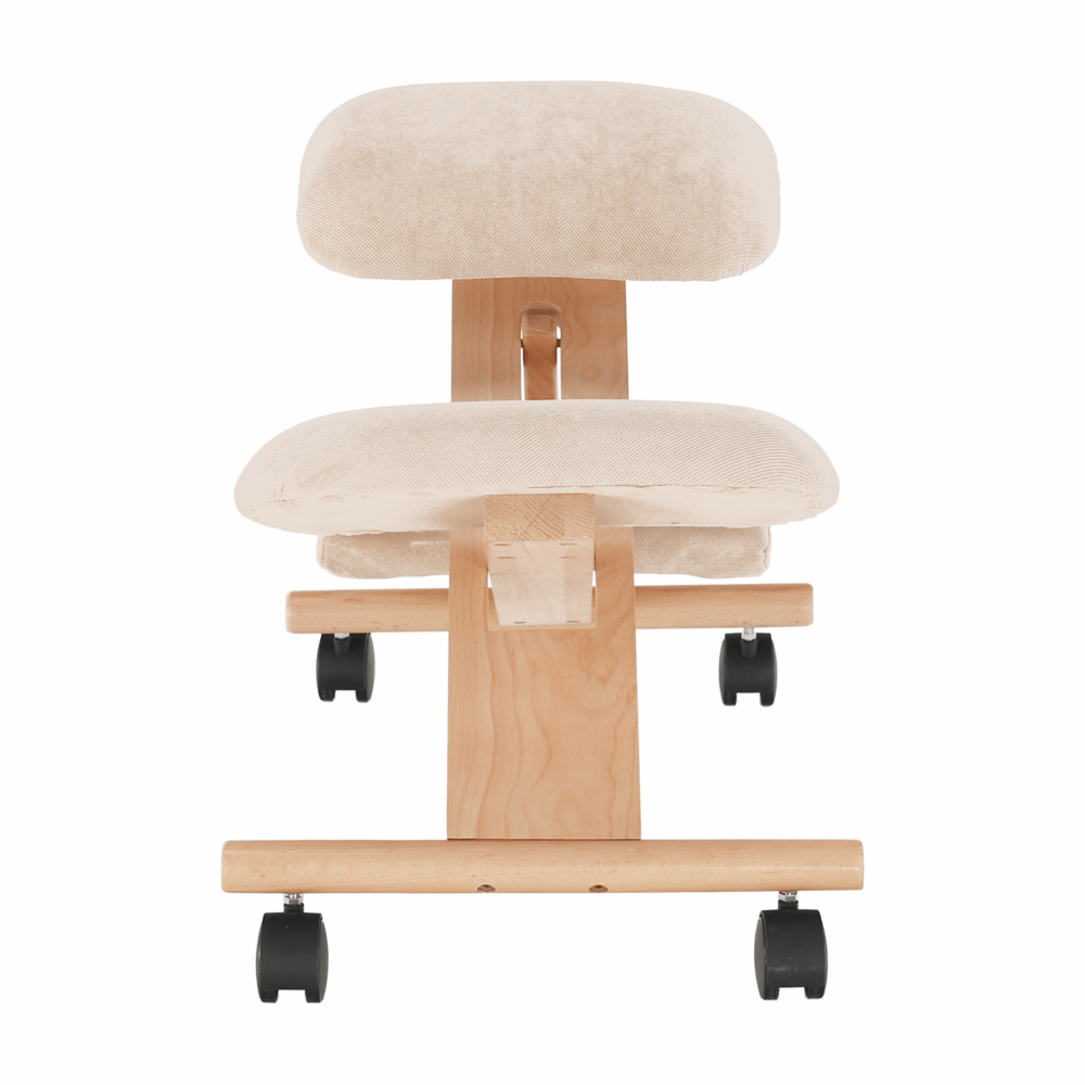 Ergonomická klekačka GROCO – krémová látka, dřevo buk, Kondela (obrázek 4)